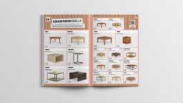 The first issue of Pickawood's custom-made furniture magazine, featuring a fresh take on their established brand identity. 