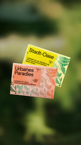 Klimma im Kiez risograph flyers with plant and insect tips, Himmelbeet, Berlin